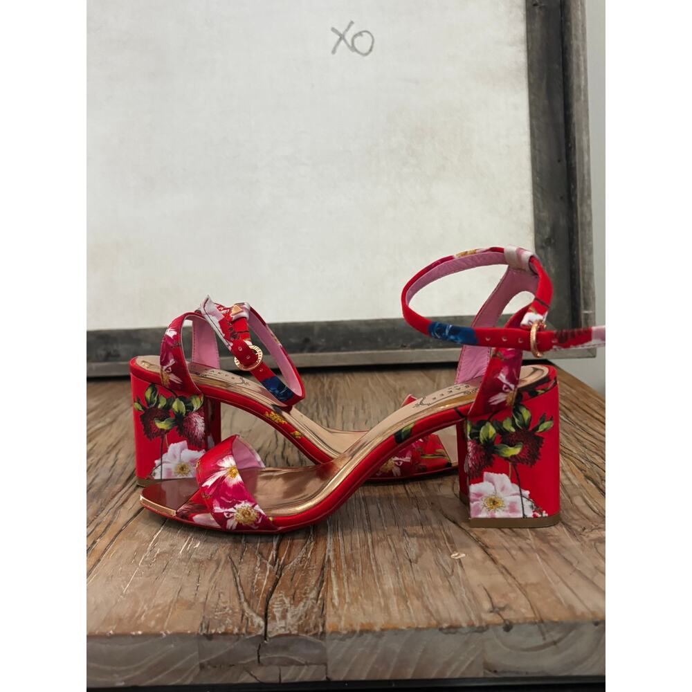 Ted Baker Rozie Block Heel Sandal In Berry Sundae Size 38.5 - Picture 2 of 9